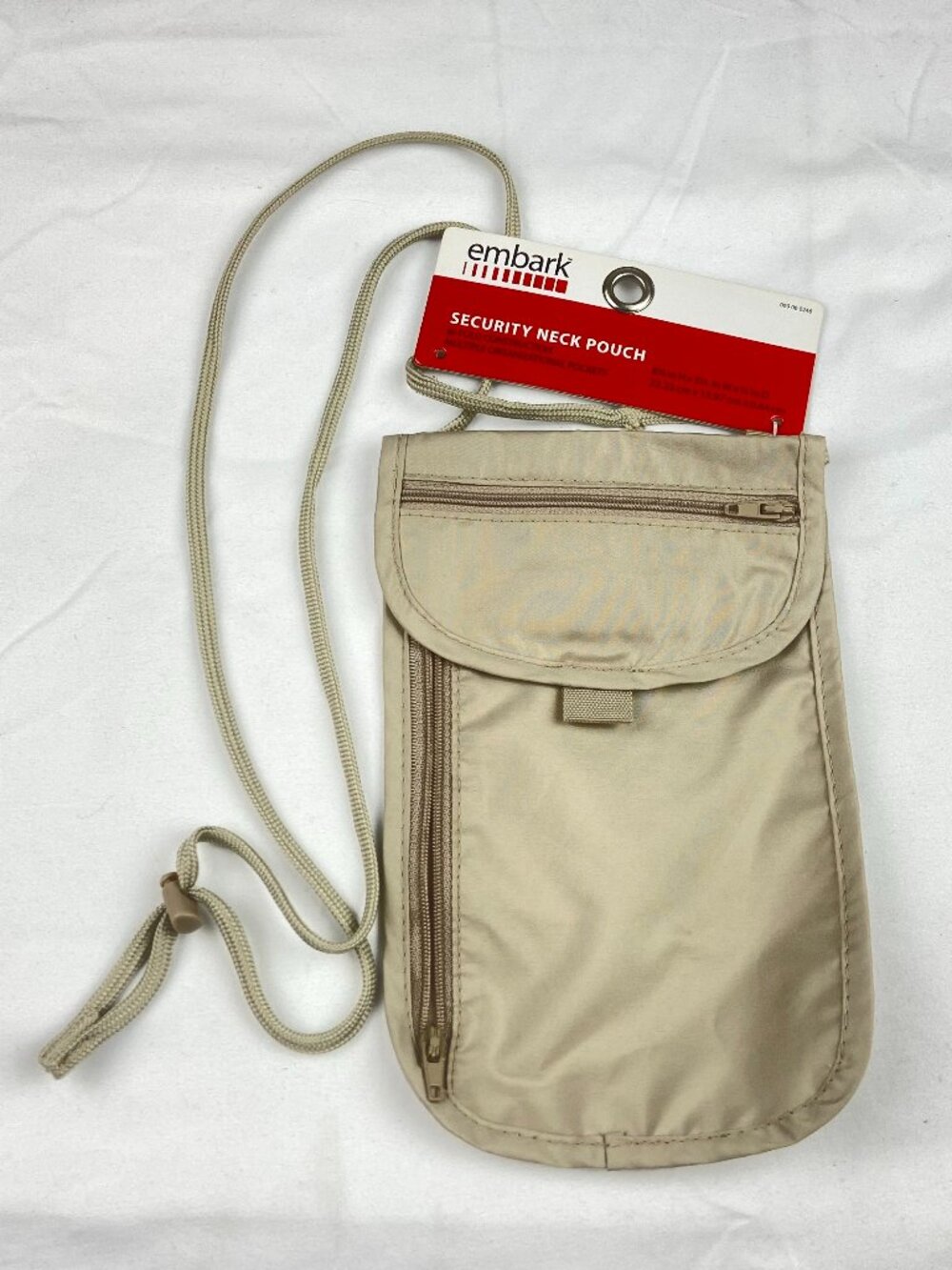 Embark Security Neck Pouch Bifold Construction Multiple Pockets Adjustable NWT
